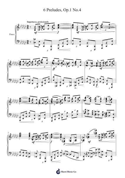 6 Preludes, Op.1 No.4 Sheet Music by Anatoly Alexandrov-Arr.Toddjoy
