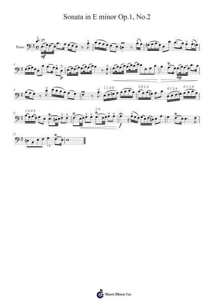 Sonata in E minor Op.1, No.2 Sheet Music by Benedetto Marcello-Arr.Rhysboyce
