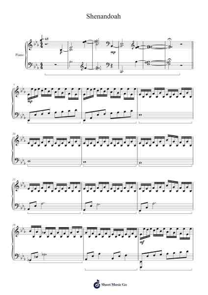 Shenandoah Sheet Music by Misc Traditional-Arr.Mcdel Auriah