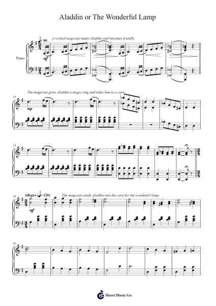 Aladdin or The Wonderful Lamp Sheet Music by Ida Hampden-Arr.Croftslop