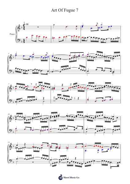 The Art of Fugue, BWV 1080: Contrapunctus VII Sheet Music by Johann Sebastian Bach-Arr.Surdred