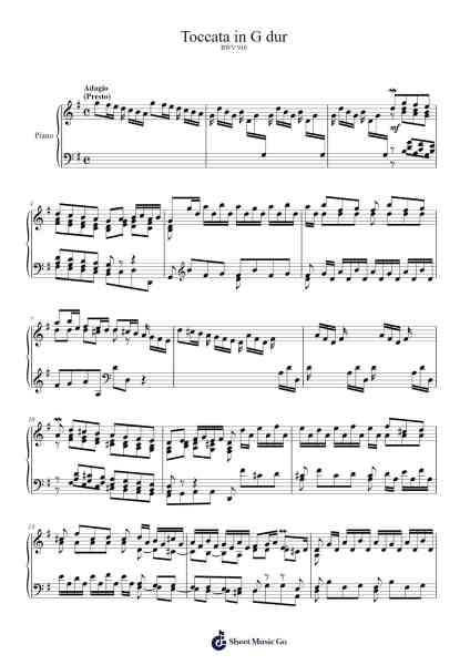 Toccata in G Major, BWV 916 Sheet Music by Johann Sebastian Bach-Arr.Yuleboyle Kingshous
