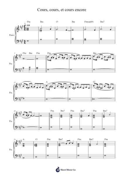 Cours, cours, et cours encore 樂譜由 Tim Dup - 編曲 Hootus