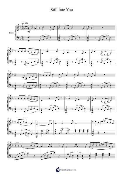Still into You Sheet Music by Paramore-Arr.Charjames