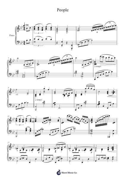 People Sheet Music by Jule Styne-Arr.Gasper Inlot