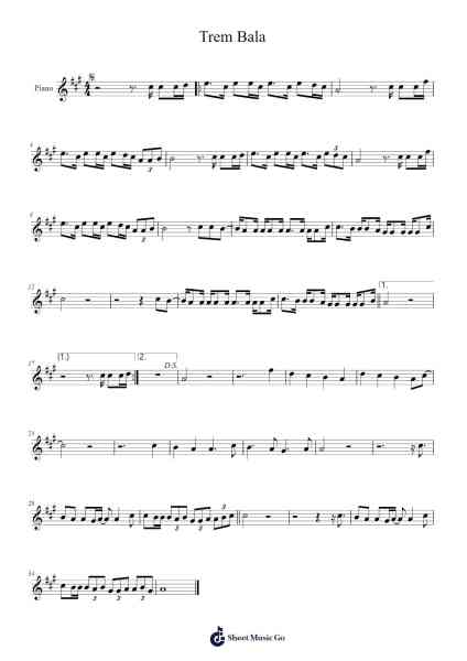 Trem Bala Sheet Music by Bilnence Zangroll-Arr.Nanriah Obrook