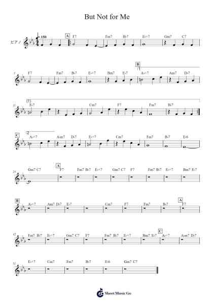 But Not for Me Sheet Music by Faithewells Galphen-Arr.Uppold Bruckey