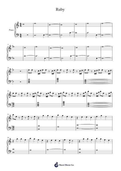 Ruby Sheet Music by twenty one pilots-Arr.Eveken Dougloyd