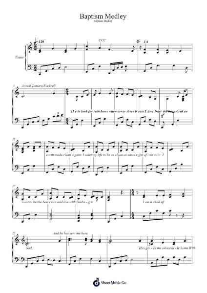 Baptism Medley Sheet Music by undefined-Arr.Cusnow Noahlis