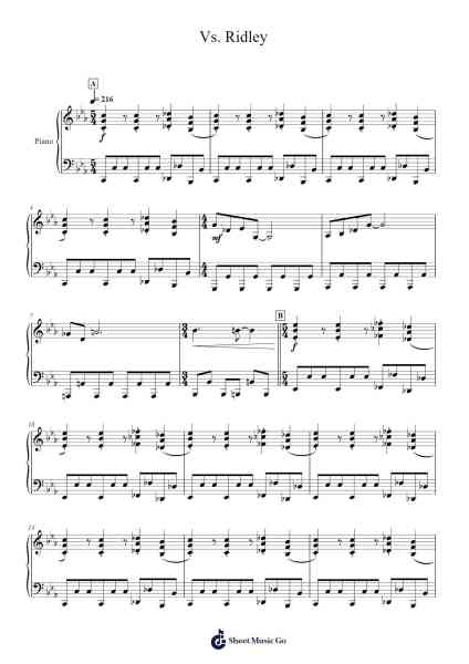 Vs. Ridley Sheet Music by Kenji Yamamoto/Minako Hamano-Arr.Yvonmuel