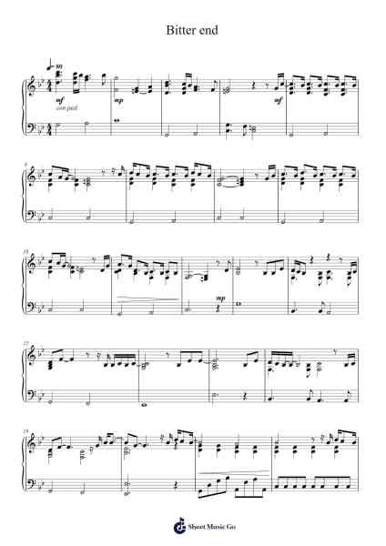 Bitter end Sheet Music by rag'n bone-Arr.Jonric