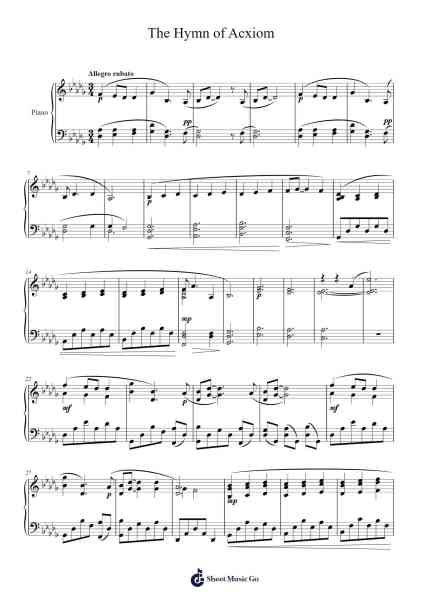 The Hymn of Acxiom Sheet Music by Cynthia Yih Shih-Arr.Rebar Mulin