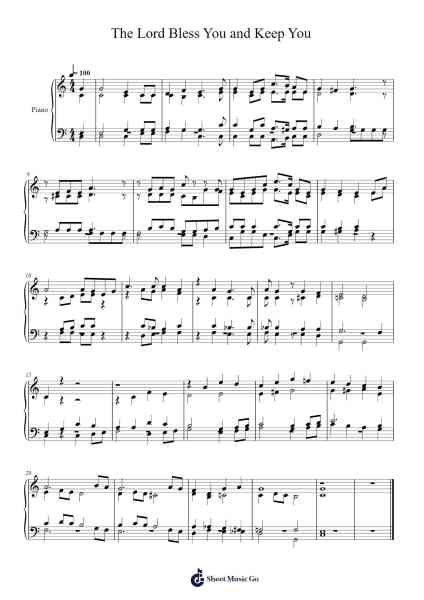 The Lord Bless You and Keep You Sheet Music by -Arr.Cherlian Zimreed
