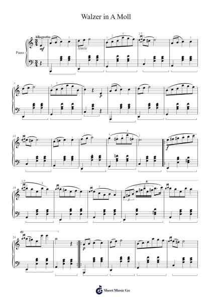 Waltz in A Minor, KK IVa/13, B. 150 Sheet Music by Frédéric Chopin-Arr.Ianjim