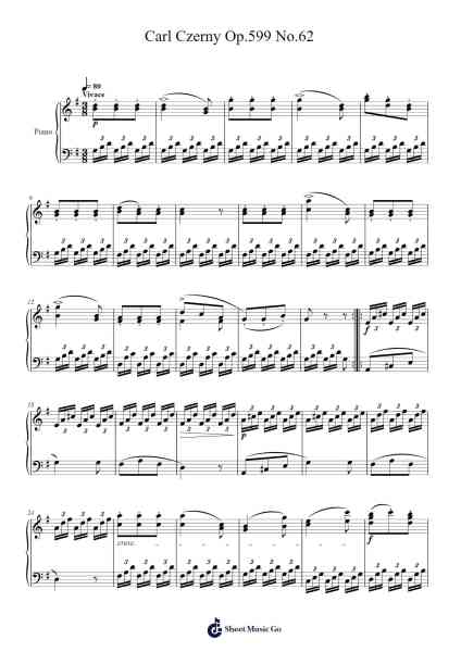 Op. 599, No. 62 Sheet Music by Carl Czerny-Arr.Harloise Hanett