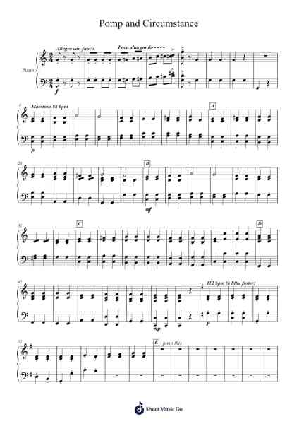 Pomp and Circumstance Sheet Music by Edward Elgar-Arr.Louiefie
