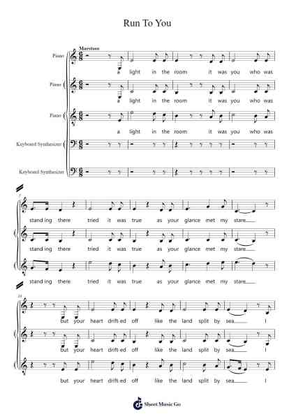 Run To You Sheet Music by Pentatonix-Arr.Trelyn