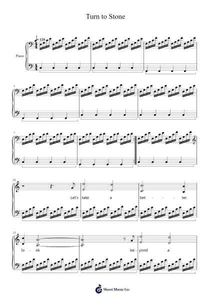 Turn to Stone Sheet Music by undefined-Arr.Natmatt