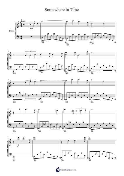 Somewhere in Time Sheet Music by John Barry-Arr.Hudcie Rhoclark