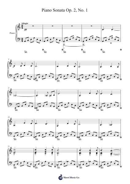 Piano Sonata Op. 2, No. 1 Sheet Music by Mayron Nick-Arr.Trabruce