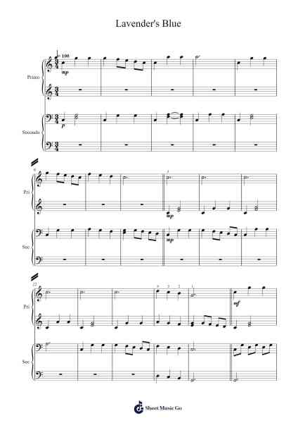 Lavender's Blue Sheet Music by Misc Traditional-Arr.Yuledawn