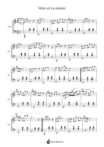 Valse in A Minor, B. 150 Sheet Music by Frédéric Chopin-Arr.Thornnah