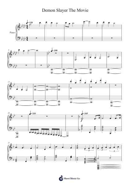 Demon Slayer The Movie Trailer Music Sheet Music by Misc Soundtrack-Arr.Oryet Zosoll