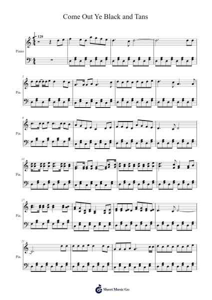 Come Out Ye Black and Tans Sheet Music by Ludwig van Beethoven-Arr.Fitzjim