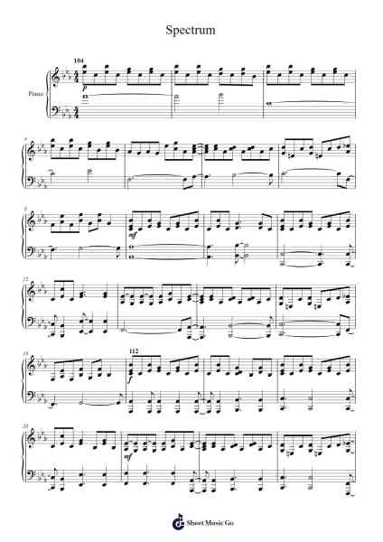 Spectrum Sheet Music by Zedd-Arr.Dunkin Betcie