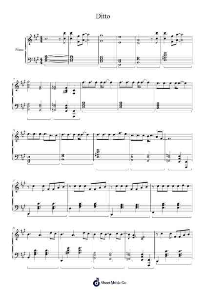 Ditto Sheet Music by NewJeans-Arr.Mewood Teries