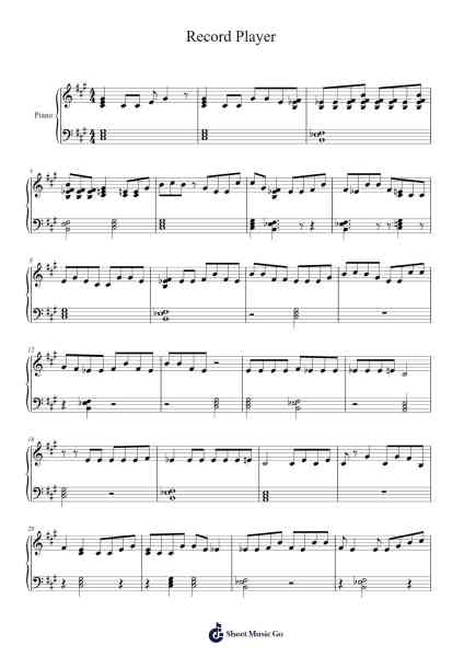 Record Player Sheet Music by Daisy The Great/AJR-Arr.Calthel Chafra