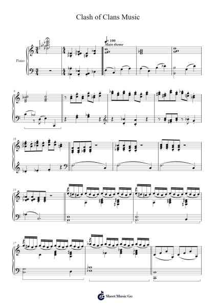 Clash of Clans Music Sheet Music by Supercell-Arr.Carlwilde Yonngcam
