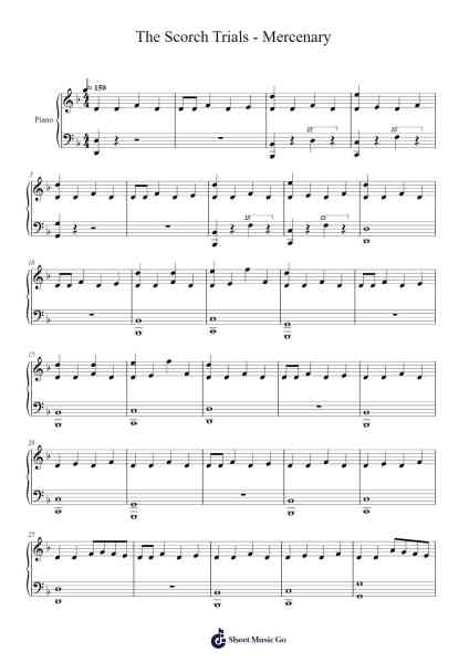 The Scorch Trials - Mercenary (trailer music) Sheet Music by Max Cameron-Arr.Cisraine