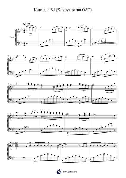 Kansetsu Ki (Kaguya-sama OST) Sheet Music by Kaguya sama anime-Arr.Hagpold