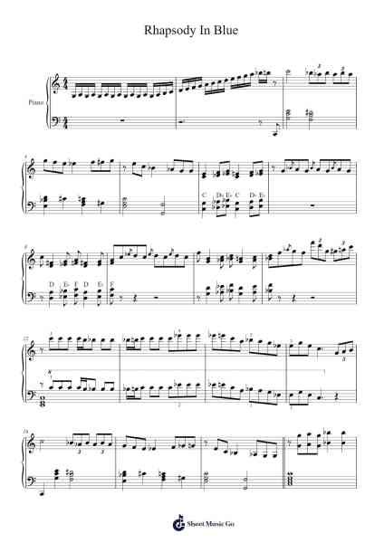 Rhapsody In Blue Sheet Music by George Gershwin-Arr.Inmark Ausbrooke