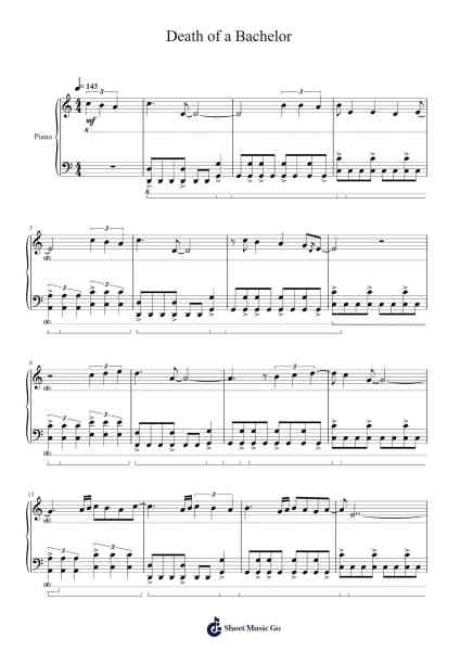 Death of a Bachelor Sheet Music by Panic! At The Disco-Arr.Betrae Rooqe