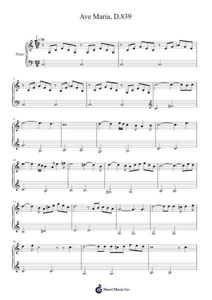 Ave Maria, D.839 Sheet Music by Franz Schubert-Arr.Hugsay