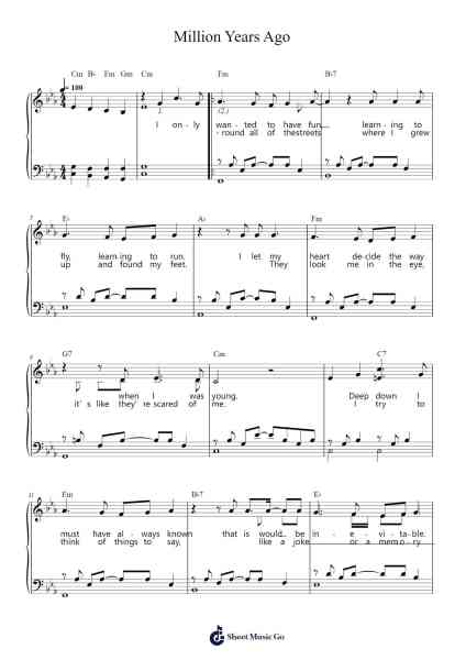 Million Years Ago Sheet Music by Adele-Arr.Odemick