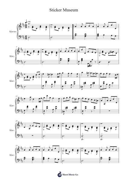 Sticker Museum Sheet Music by Masanobu Matsunaga-Arr.Joshjean