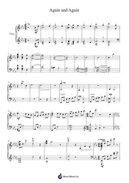 Again and Again Sheet Music by プラスティック・メモリーズ-Arr.Annrhys