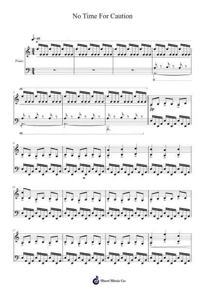 No Time For Caution Sheet Music by Hans Zimmer-Arr.Camildric