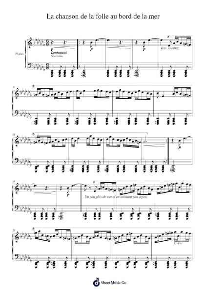 La chanson de la folle au bord de la mer Sheet Music by C.V.Alkan-Arr.Vinjy Pannah