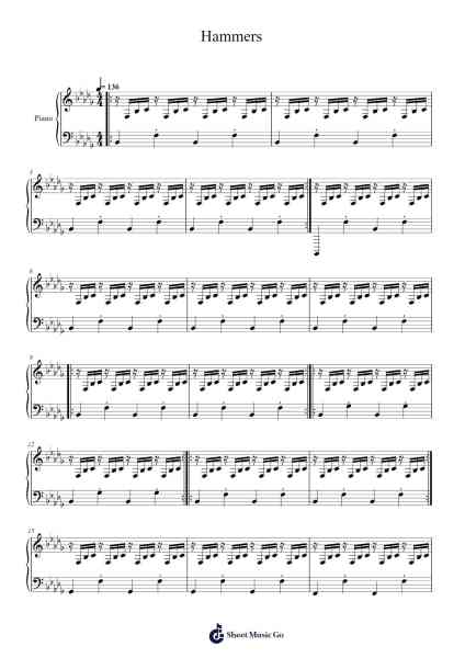 Hammers Sheet Music by Nils Frahm-Arr.Marzel Kylepys