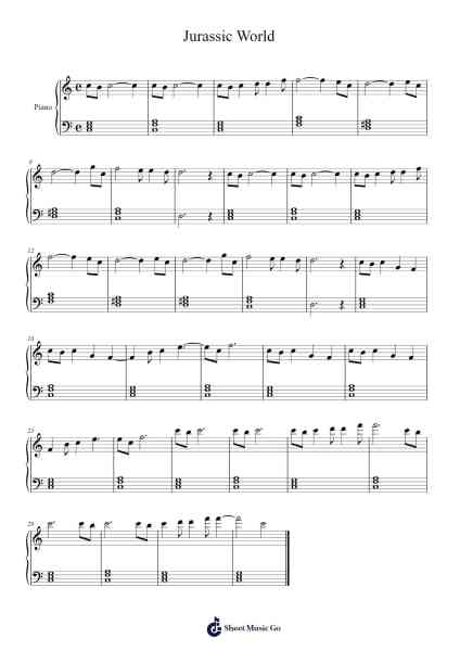 Jurassic World (Original Motion Picture Soundtrack) Sheet Music by John Williams-Arr.Harjo