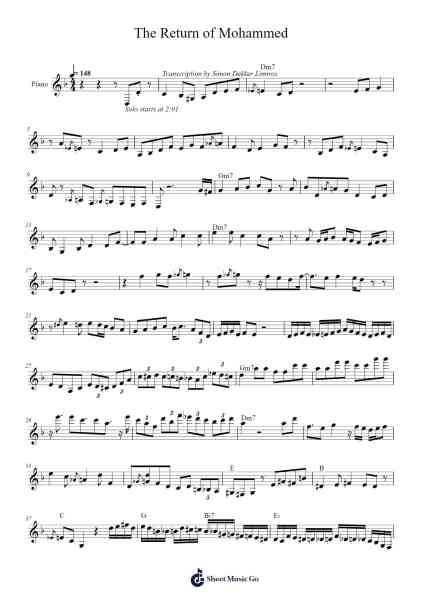The Return of Mohammed Sheet Music by Simon Dekker Linnros-Arr.Kingrell