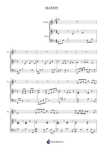 MANDY Sheet Music by Barry Manilow-Arr.Stilhan Dalter