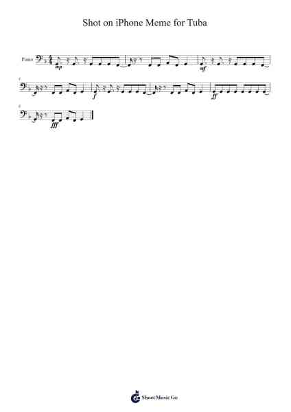 Shot on iPhone Meme for Tuba Sheet Music by Grifmaud-Arr.Myrtours Hihill