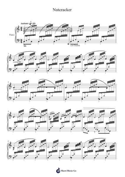 The Nutcracker, Op. 71: Act II, No. 8, A Fir Forest in Winter (solo) Sheet Music by Pyotr Ilyich Tchaikovsky-Arr.Bophen