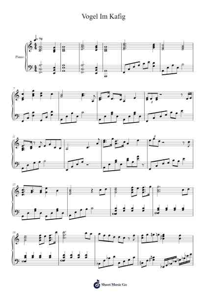 Vogel Im Kafig Sheet Music by Hiroyuki Sawano-Arr.Grihicks Mulou