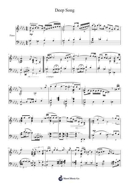 Deep Song Sheet Music by George Cory-Arr.Hornwald